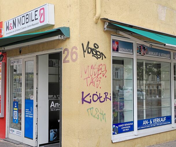 Farbschmierereien wie diese sind an vielen Stellen in Ludwigsburg zu sehen.