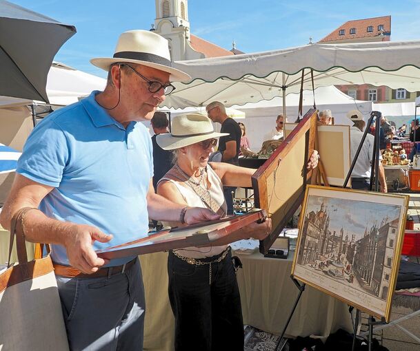 Die Stände auf dem Ludwigsburger Marktplatz luden die Besucher der Antikmeile zu einer Zeitreise ein.