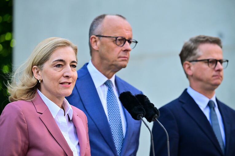 Nina Warken, Friedrich Merz und Carsten Linnemann Nina Warken, Friedrich Merz und Carsten Linnemann