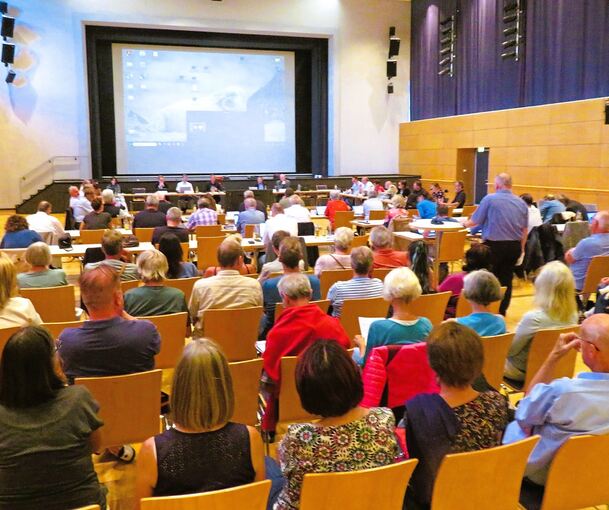Vaihinger Gemeinderatssitzung in der Stadthalle: Zum geplanten Mittelalterpark gab es aus den Reihen der zahlreichen Besucher viele Fragen.