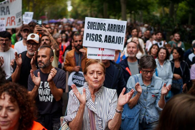 Demonstration gegen hohe Mieten in Madrid Demonstration gegen hohe Mieten in Madrid