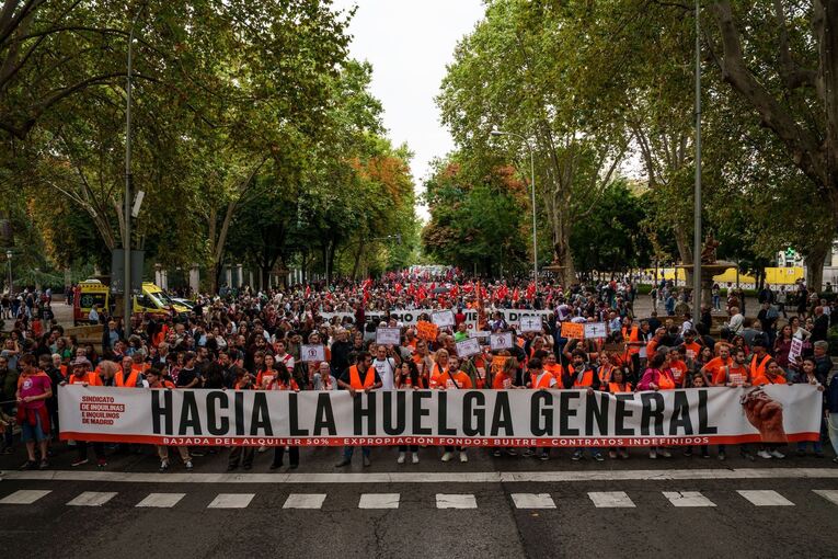 Demonstration gegen hohe Mieten in Madrid Demonstration gegen hohe Mieten in Madrid
