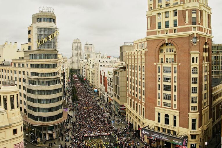 Demonstration gegen hohe Mieten in Madrid Demonstration gegen hohe Mieten in Madrid