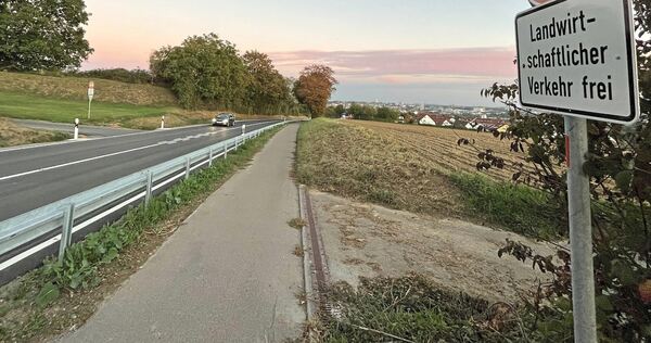 Rechts und links der L1107 gibt es Wirtschaftswege – doch so nutzen wie früher können die Bauern diese nicht mehr überall, etwa Rechts und links der L1107 gibt es Wirtschaftswege – doch so nutzen wie früher können die Bauern diese nicht mehr überall, etwa hier wegen der neuen Leitplanke.