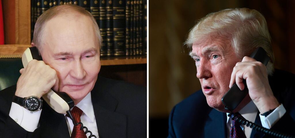 Donald Trump und Wladimir Putin telefonieren.