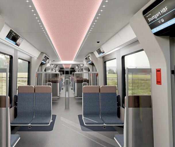 Die neuen S-Bahnen sollen weniger feste Sitze zugunsten von mehr Platz für stehende Fahrgäste aufweisen, vor allem an den Türen.