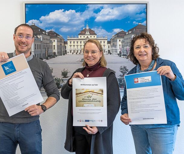 Gemeinsam gegen Armut: Diakon Christian Ecker, Daniela Saramat, Petra Tolksdorf (von links).