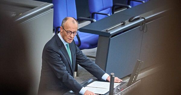 Friedrich Merz bei seiner Regierungserklärung am Donnerstag im Bundestag.