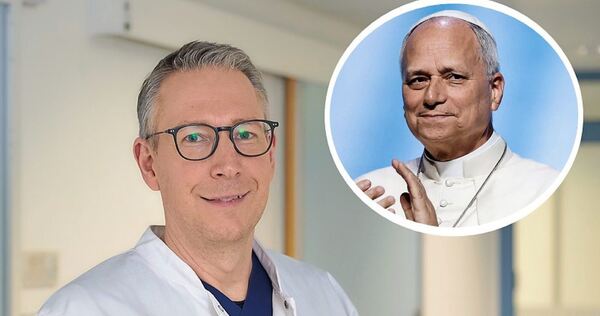 Lungenspezialist Tobias Merk, eingeklinkt Papst Leo: Am Klinikum Ludwigsburg behandelt der Ärztliche Direktor mit seinem Team jä Lungenspezialist Tobias Merk, eingeklinkt Papst Leo: Am Klinikum Ludwigsburg behandelt der Ärztliche Direktor mit seinem Team jährlich 150 bis 180 neu diagnostizierte Krebsfälle.