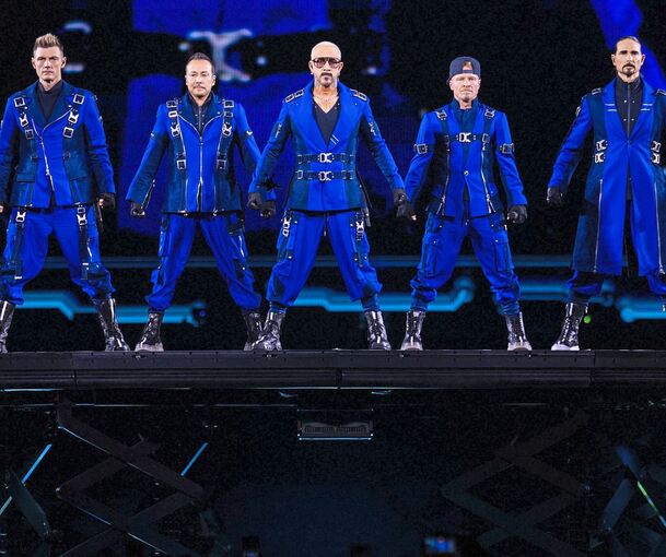 Die Backstreet Boys während ihres Konzerts in der Merkur-Spiel-Arena in Düsseldorf.