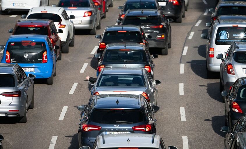 Stau auf der Autobahn Stau auf der Autobahn