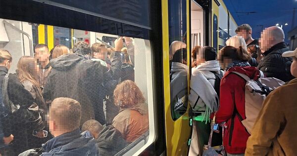 Großes Gedränge am Bahnsteig. Die Aufnahmen von Heike Wieck zeigen, wie voll es morgens im MEX Richtung Stuttgart werden kann. Großes Gedränge am Bahnsteig. Die Aufnahmen von Heike Wieck zeigen, wie voll es morgens im MEX Richtung Stuttgart werden kann.